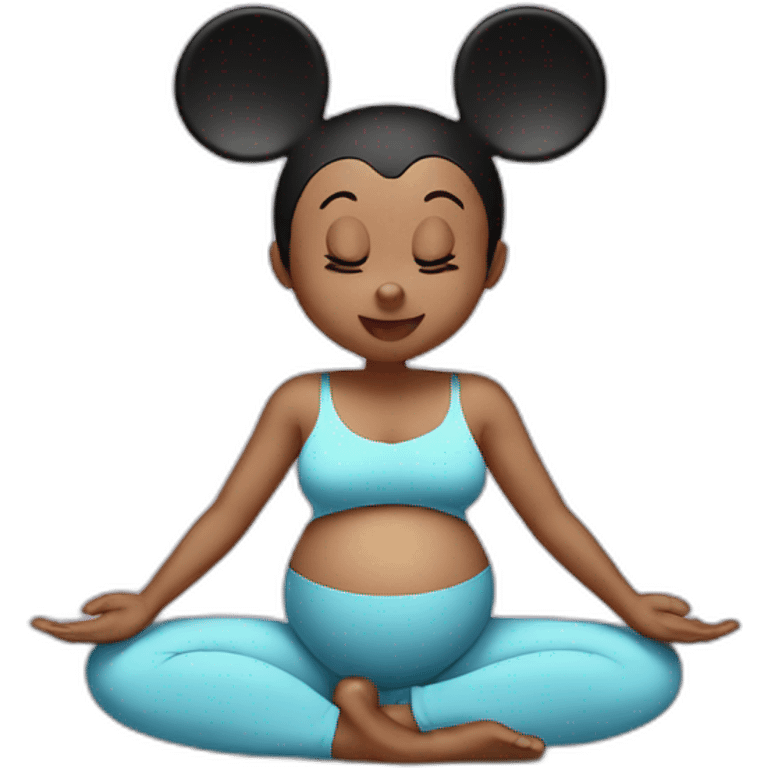 Pregnant Mickey Mouse yoga emoji