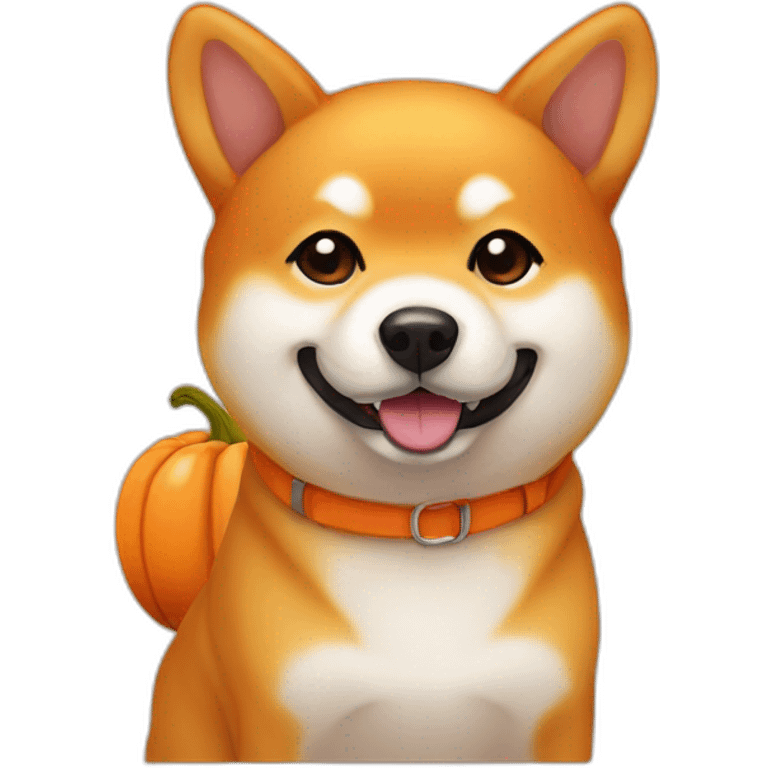 Shiba under pumpkin emoji