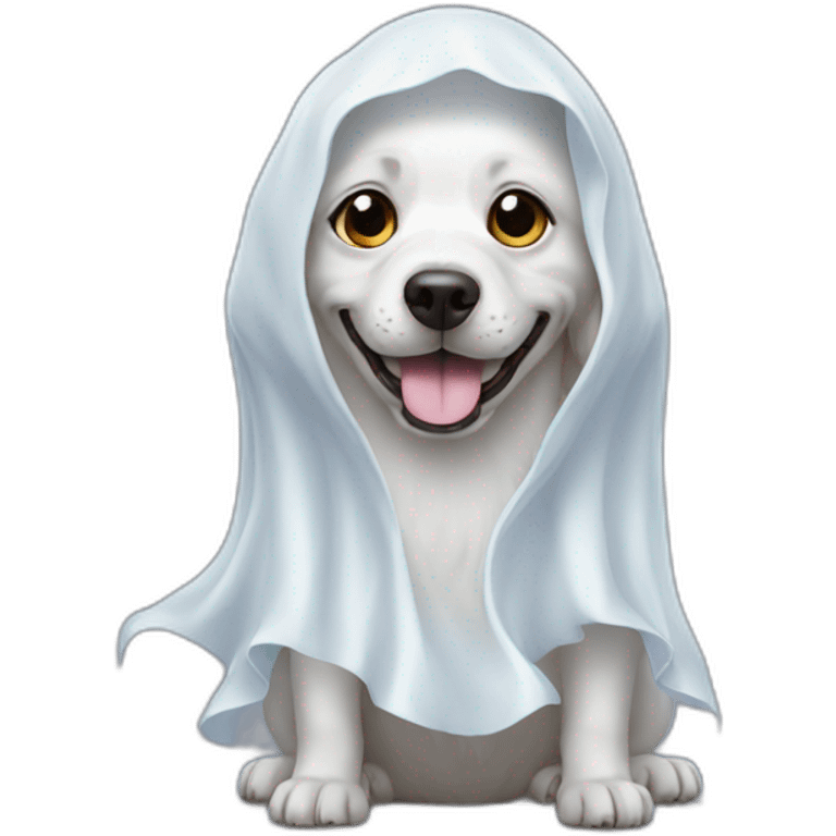 dog dressed as a ghost emoji