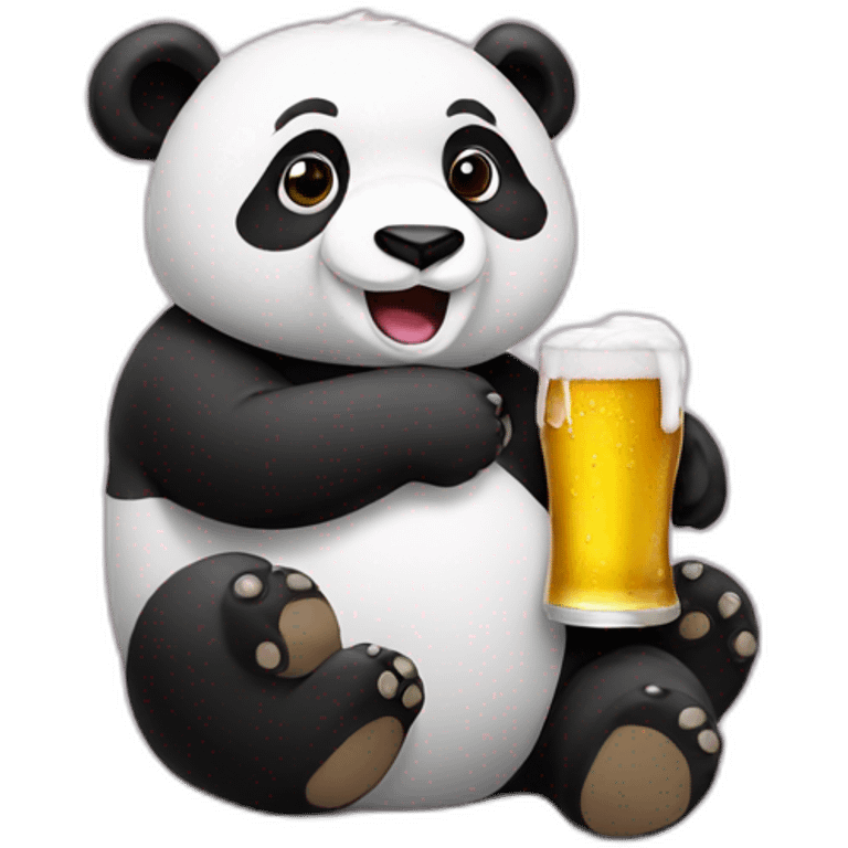 panda drink beer emoji