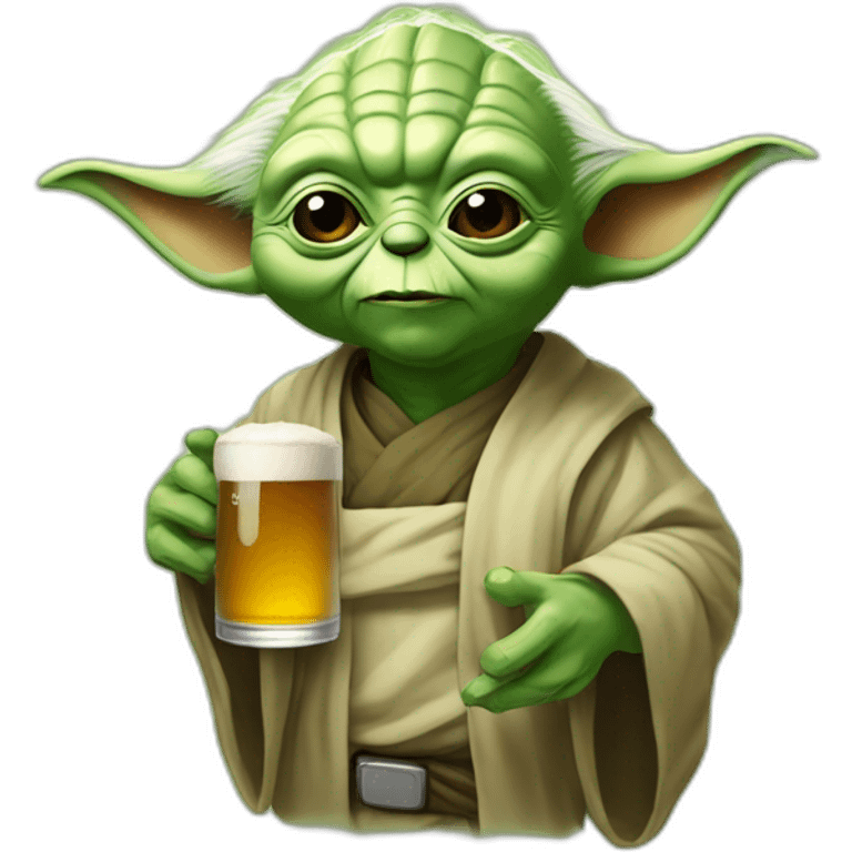 Yoda avec une bière emoji