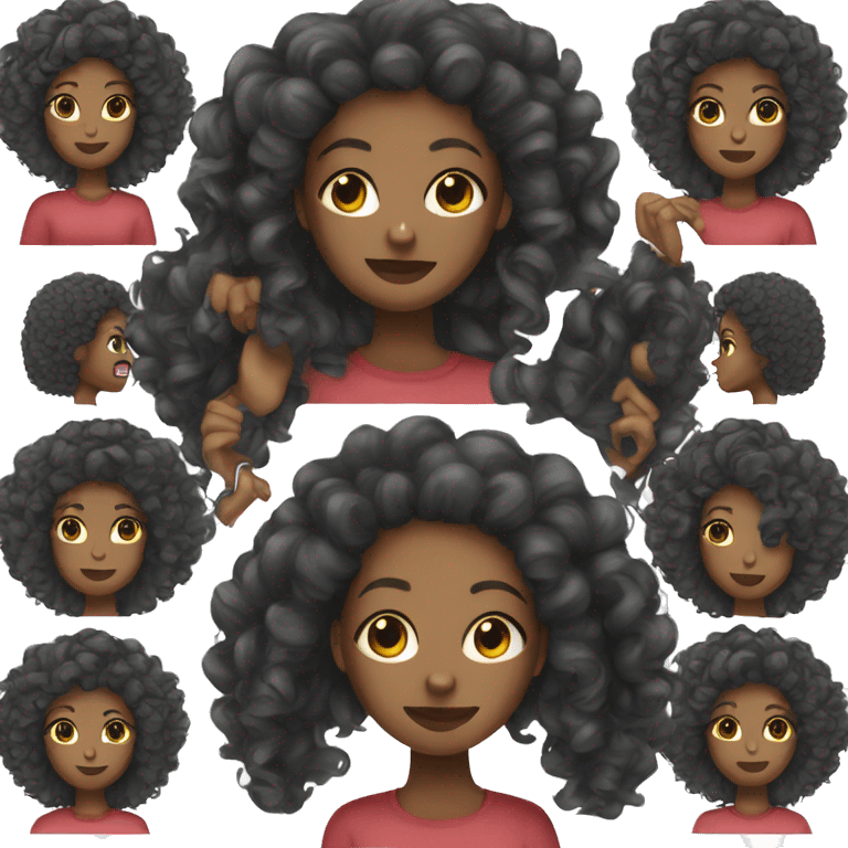 Black women with curls and headphone emoji