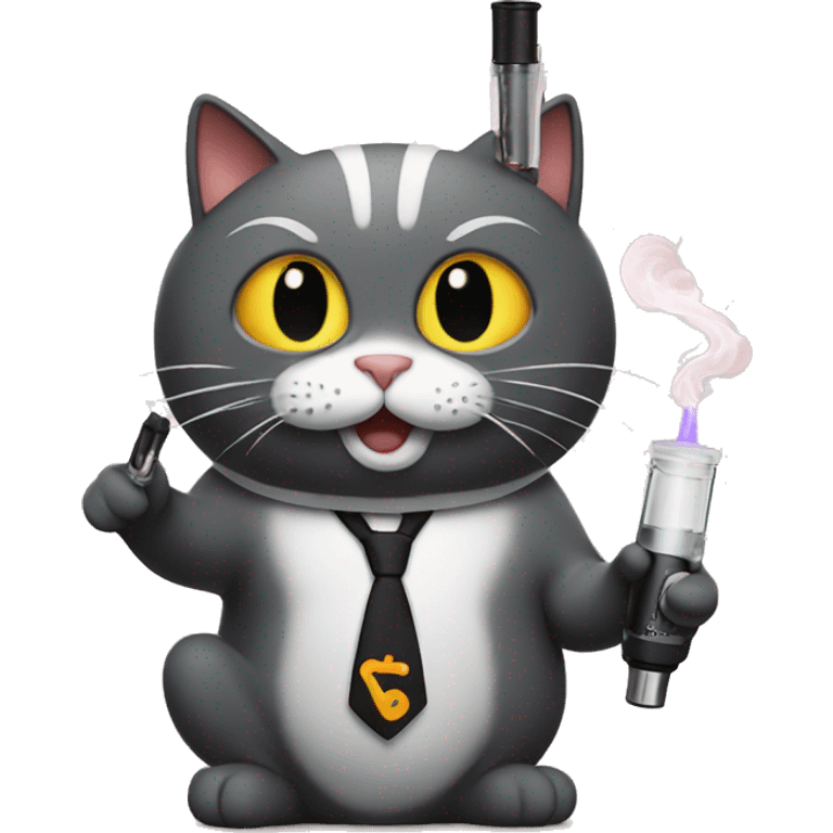 cat holding a vape emoji