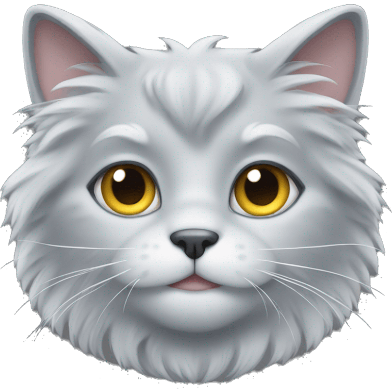 Fluffy silver cat emoji