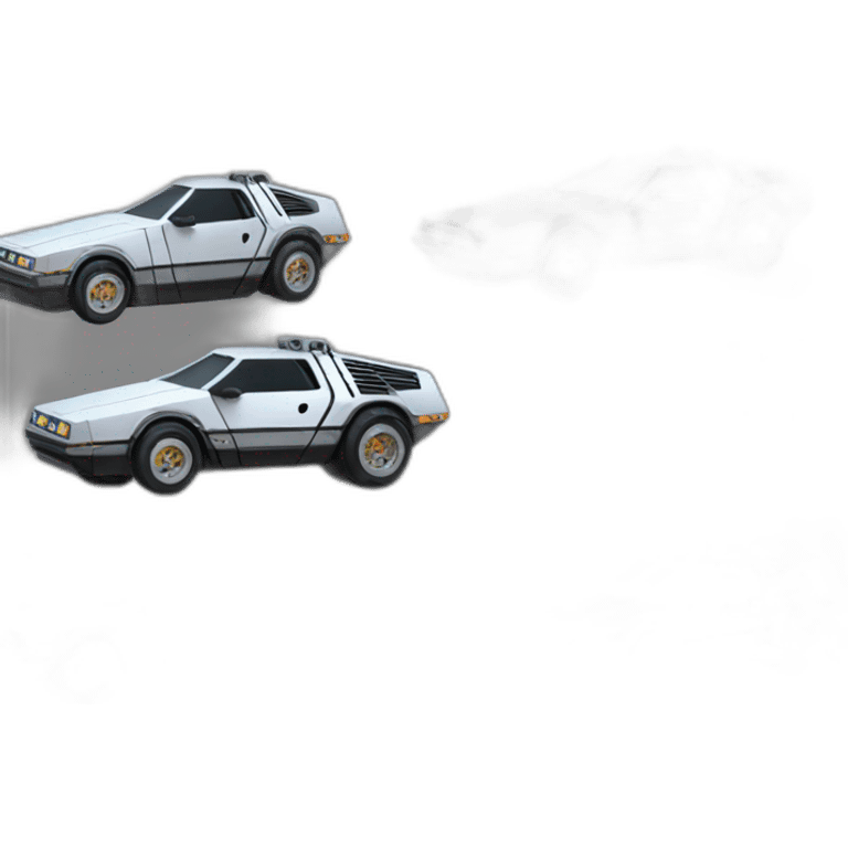 Cyberpunk Dolorean car emoji