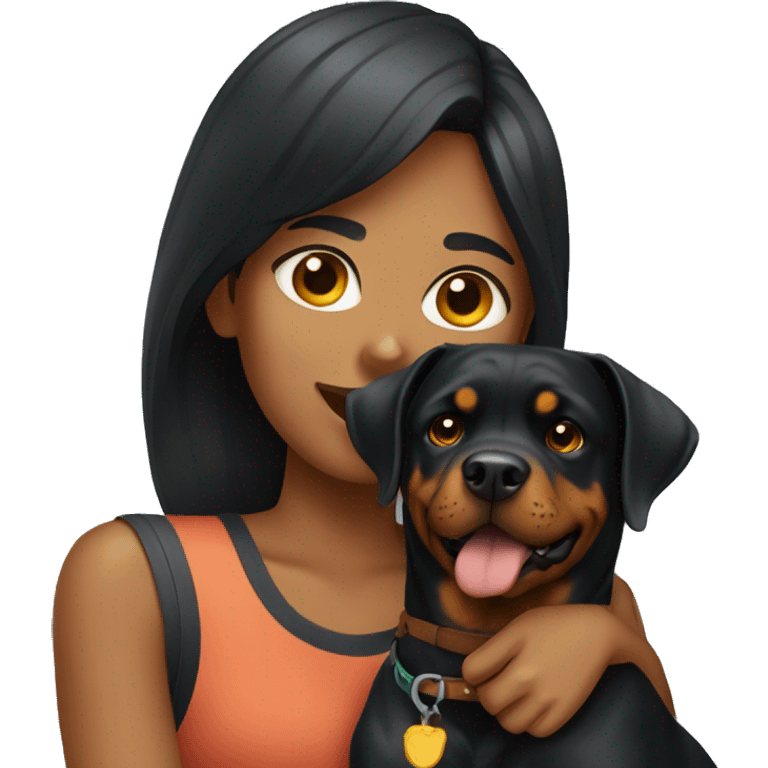 Girl with rottweiler emoji