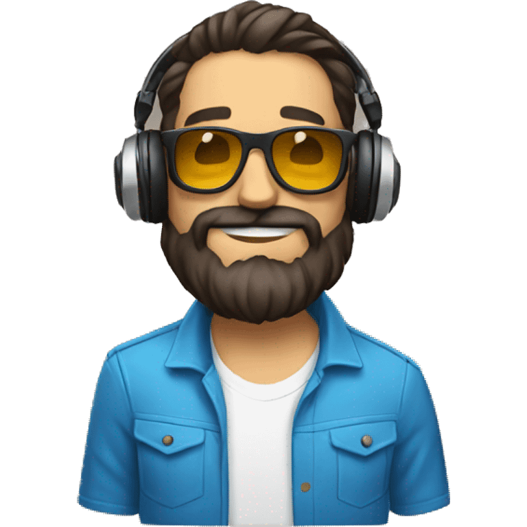 Dj con barba y gafas emoji