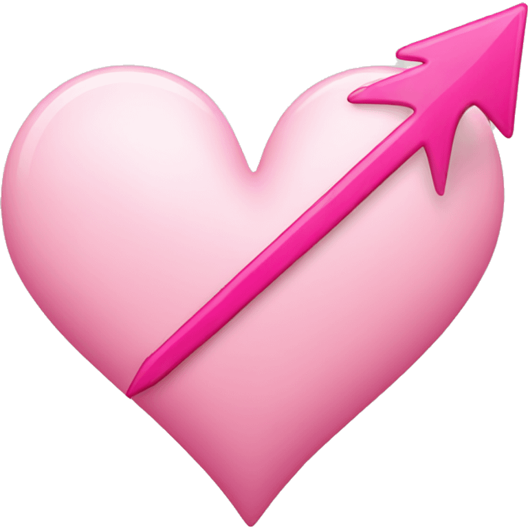 A white heart with a pink arrow diagonally through it emoji