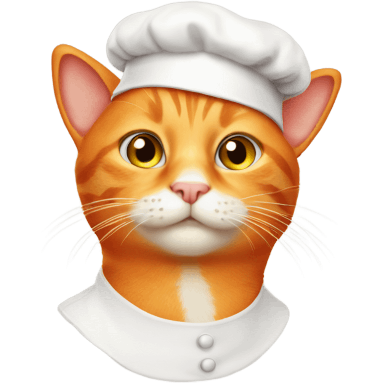 Orange Cat with a bakers hat emoji