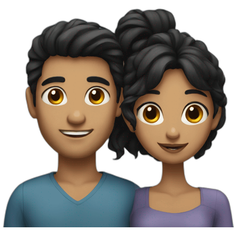 Black haired girl with a man emoji