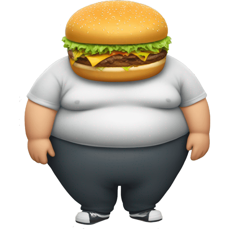 fat person with a burger  emoji