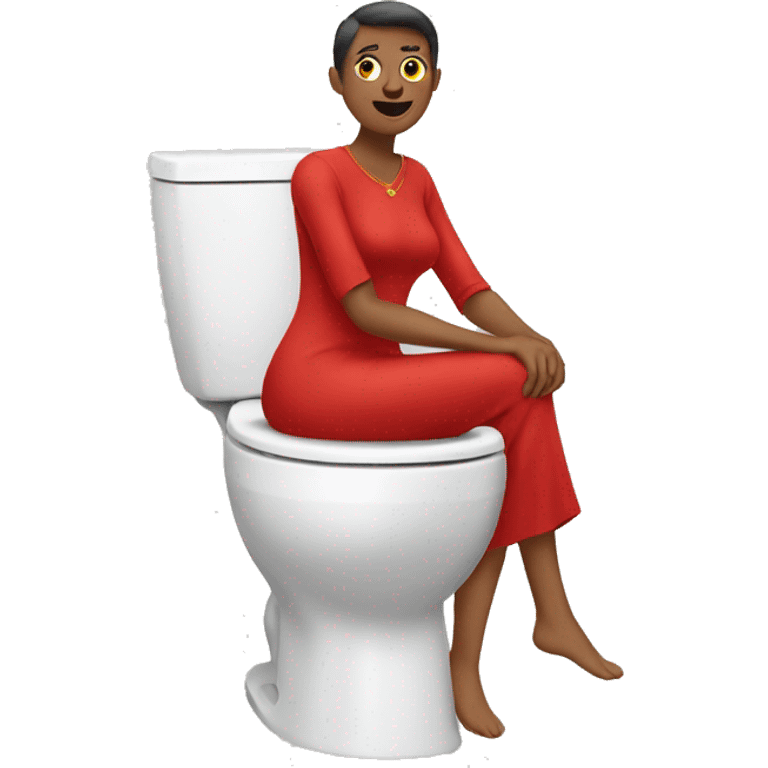 Toilet man in a red dress emoji