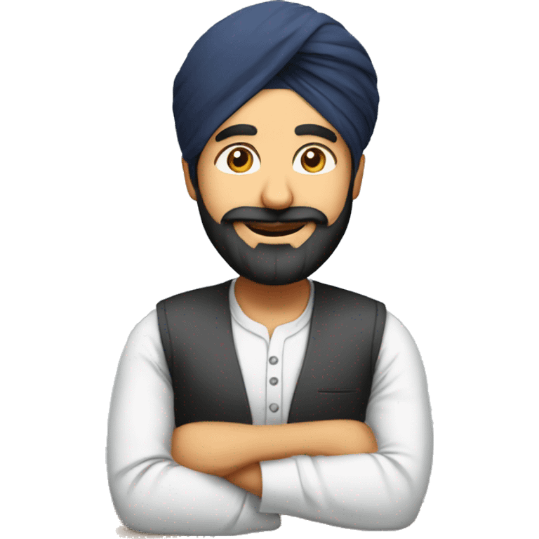 Sardar guy sit on desk emoji