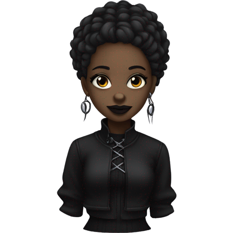 black goth girl emoji