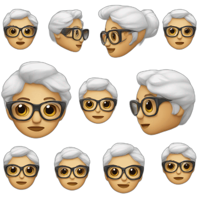 Abuela pelo rubio media melena  con gafas emoji