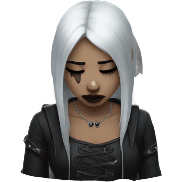 Goth girl crying  emoji