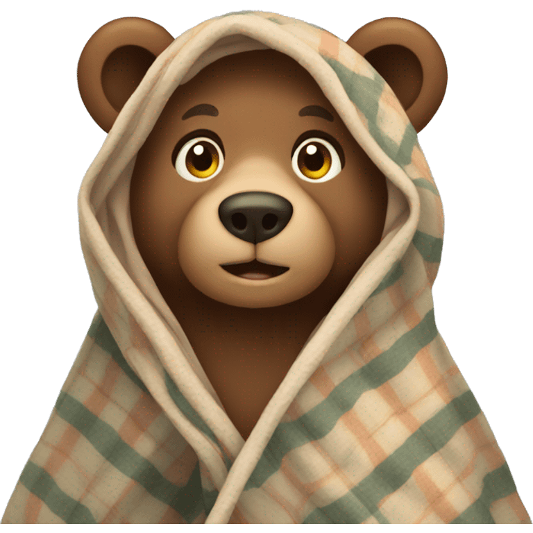 Bear wearing blanket emoji