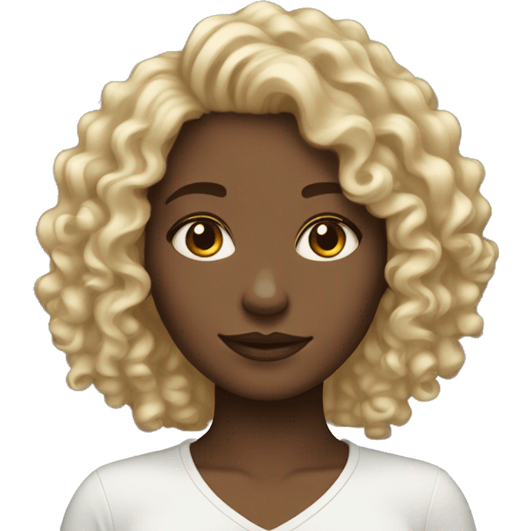 Curly hair girl white skin  emoji