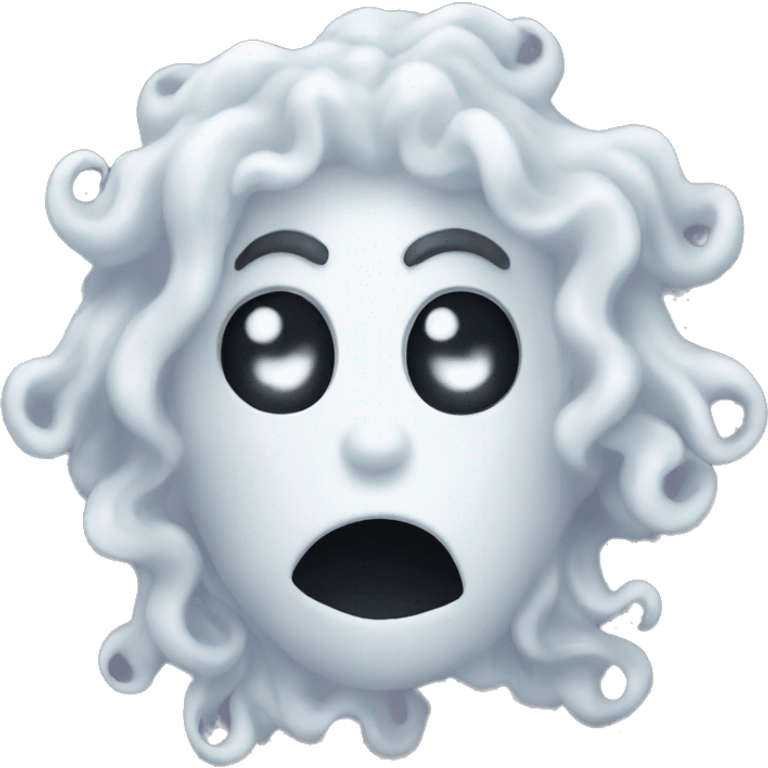 Ghost with curly hair emoji