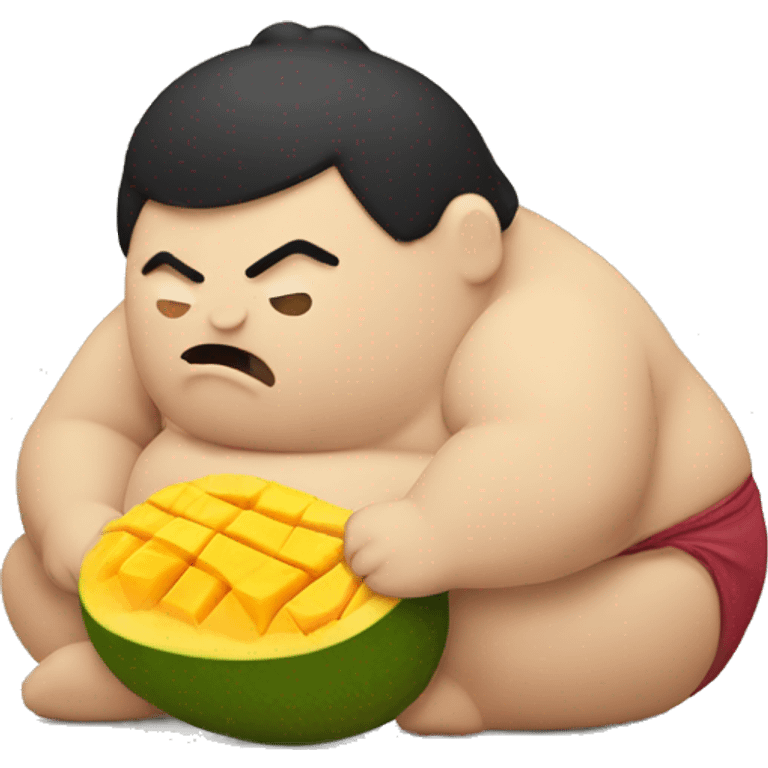 fatty sumo eating mango emoji