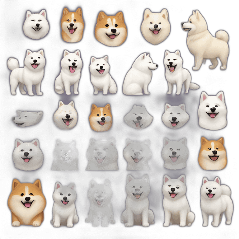 Samoyed and shiba emoji