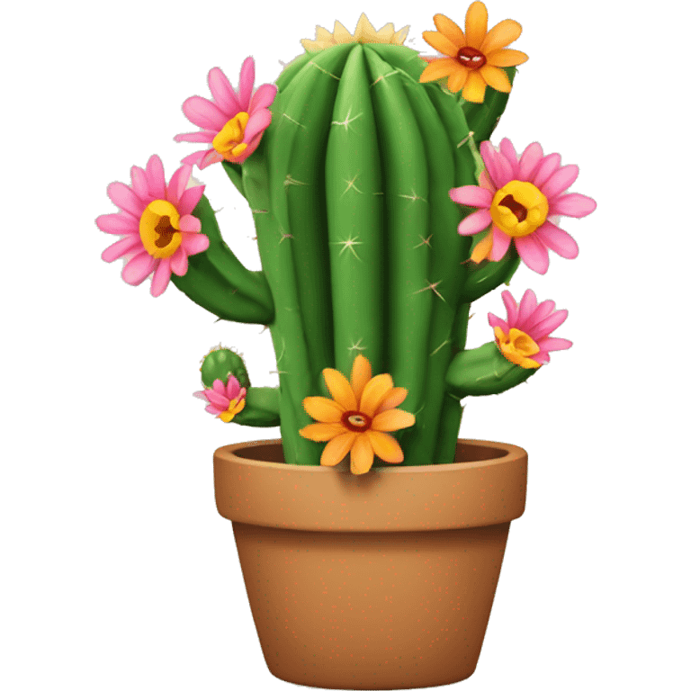 Cactus with flowers emoji