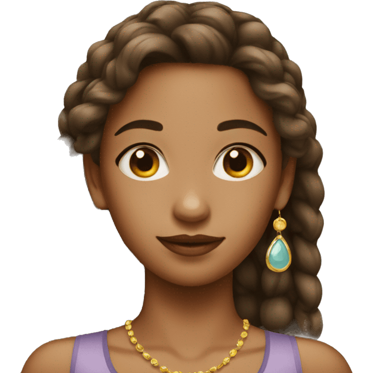 Girl wearing long earrings  emoji