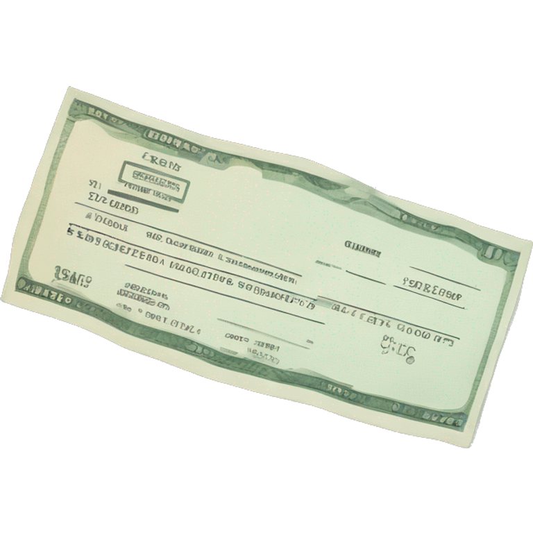 Money order that looks like a check  emoji