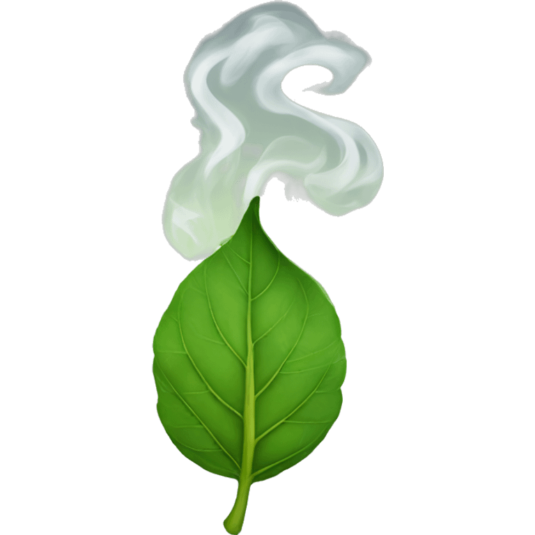 Leaf with smoke emoji