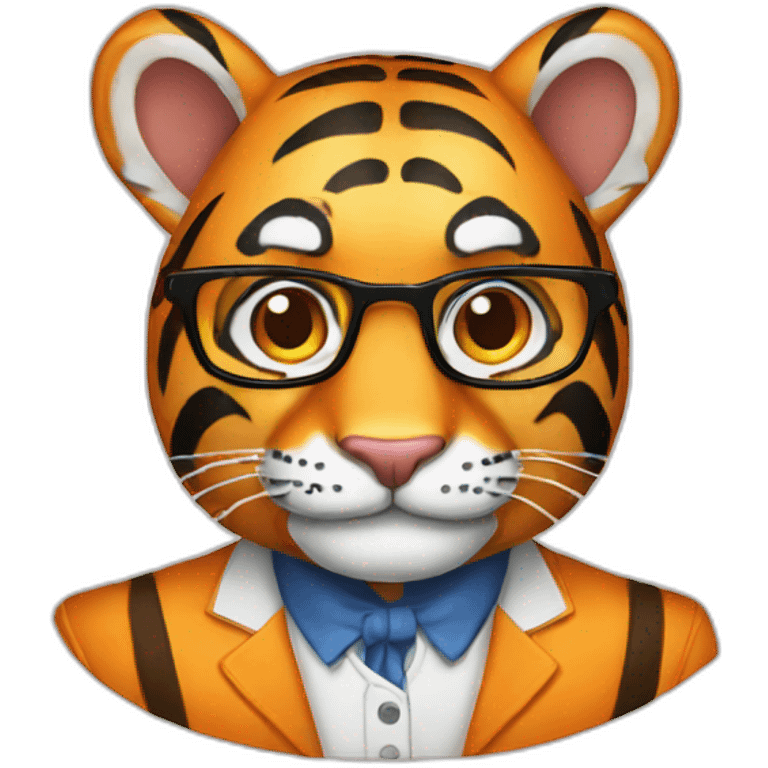 Tony Tiger as IT nerd emoji