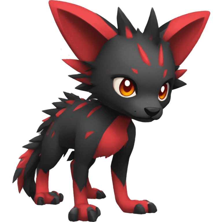 cool edgy black punk red animal hybrid Fakemon full body emoji