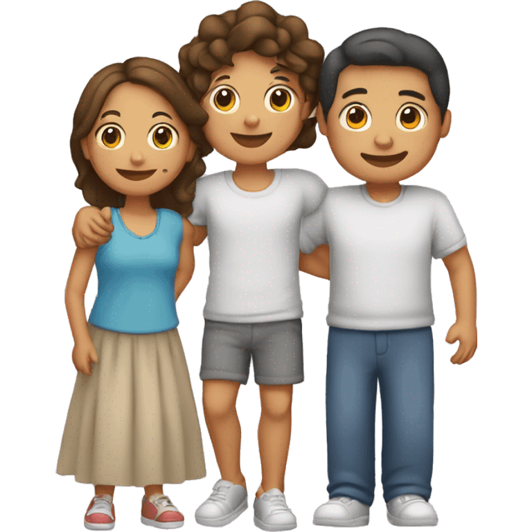 Familia de papá, mamá y adolescente emoji