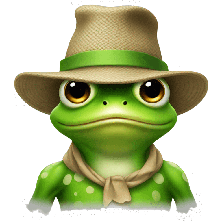 Frog with hat emoji