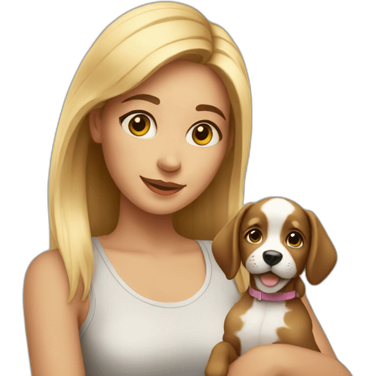 Girl with puppy emoji