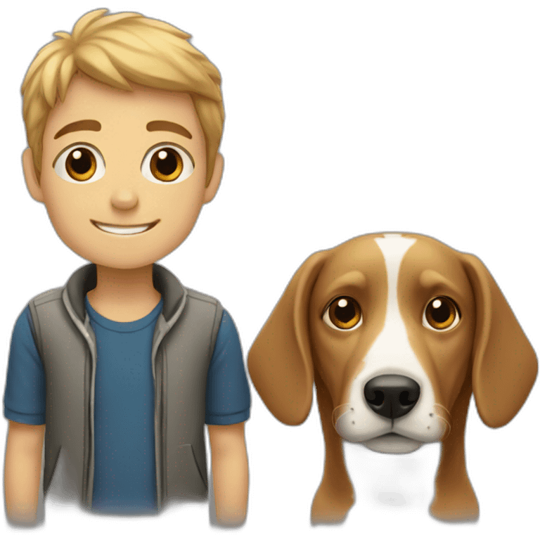 Dog and boy emoji