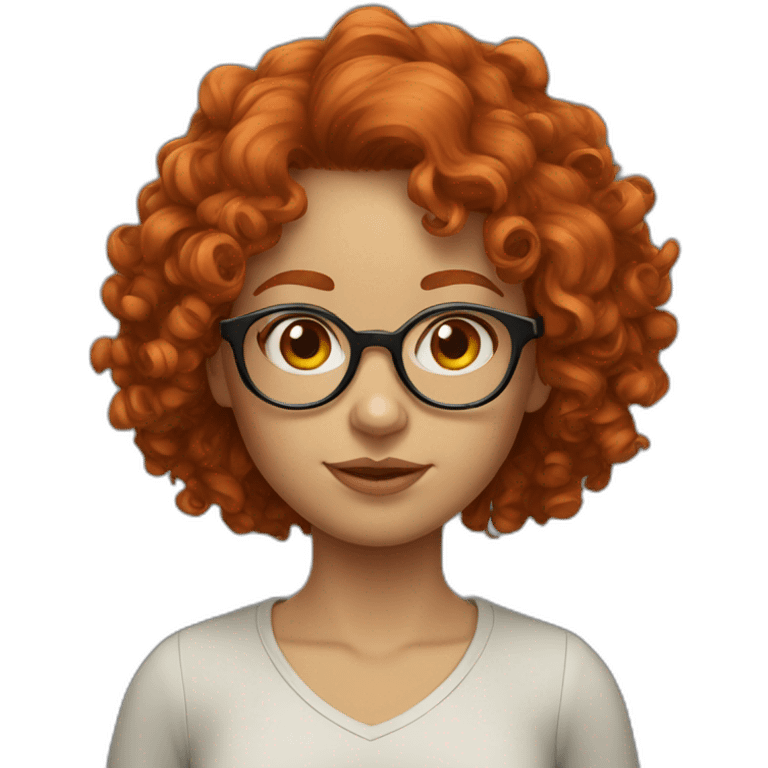 redhead curly glasses girl emoji