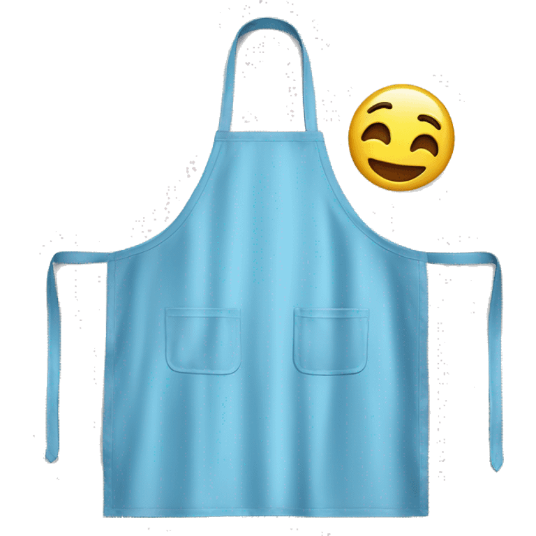 Realistic isolated light blue kitchen apron  emoji