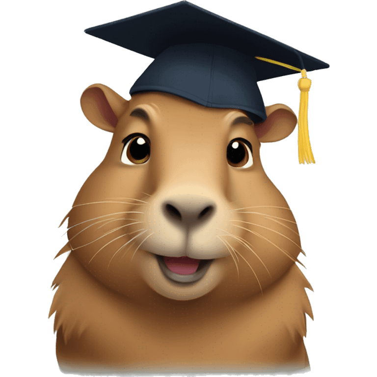 Cute capybara graduating high school emoji