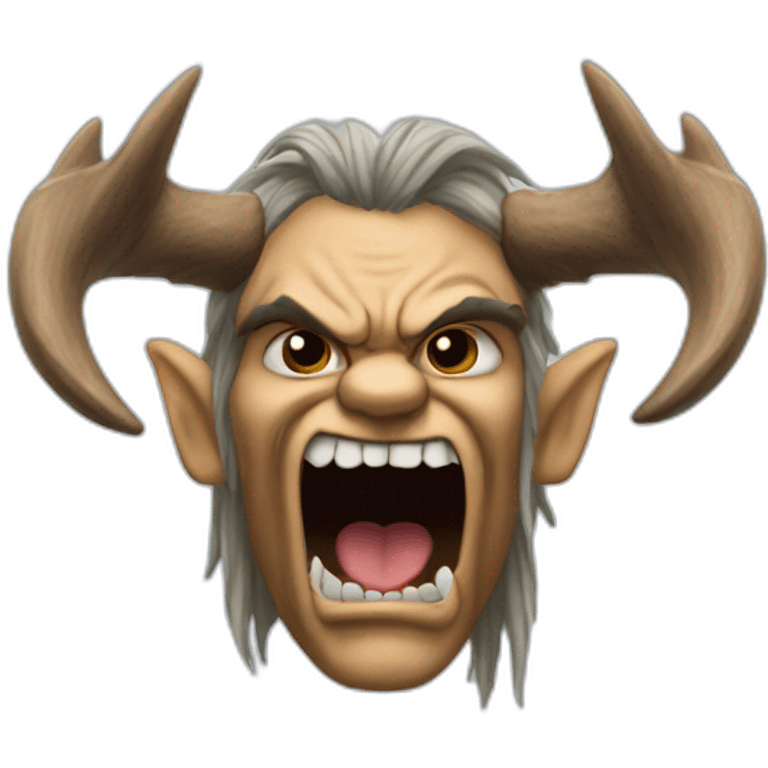 Eddie from Iron Maiden with moose horns emoji