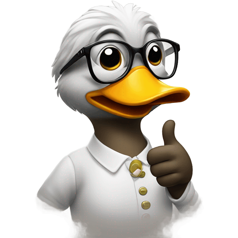 duck with glasses with huge thumbs up emoji