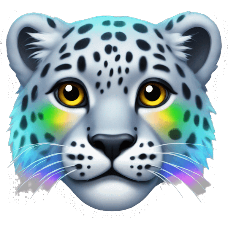 neon rainbow snow leopard emoji