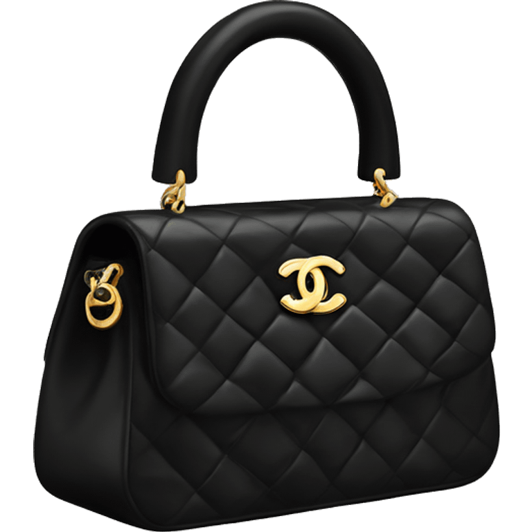 Chanel black top handle bag emoji