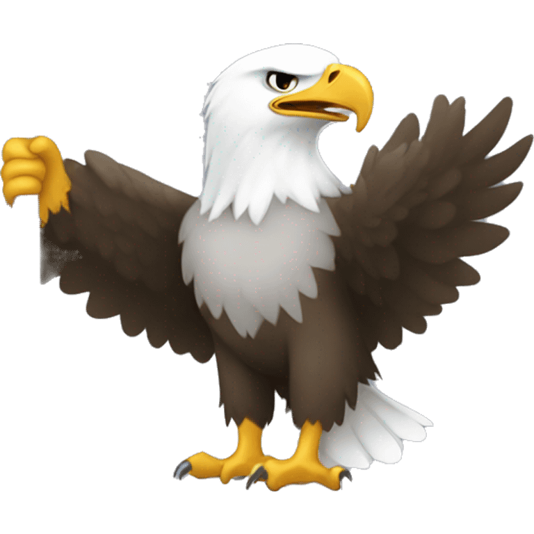 bald eagle grasping pride flag emoji