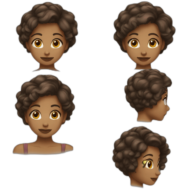 brown girl with short hair fade emoji