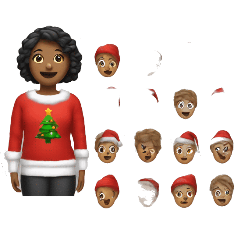 Red, for women, christmas sweater  emoji