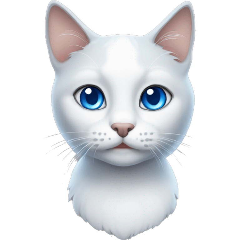 Grey and white cat with blue eyes emoji