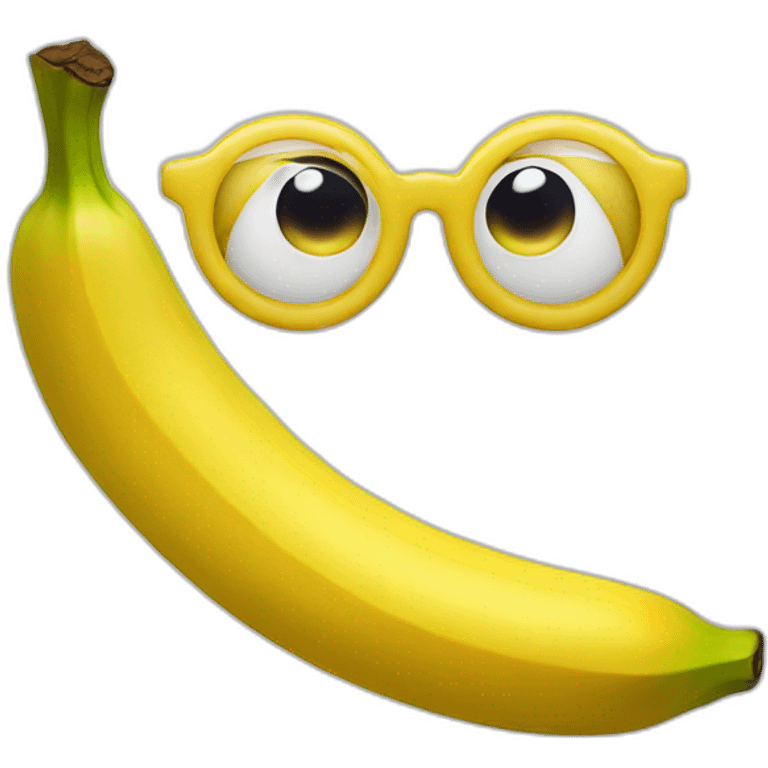 banana with eyes and glasses emoji