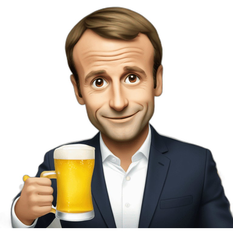 Emmanuel Macron qui dort avec une bière emoji