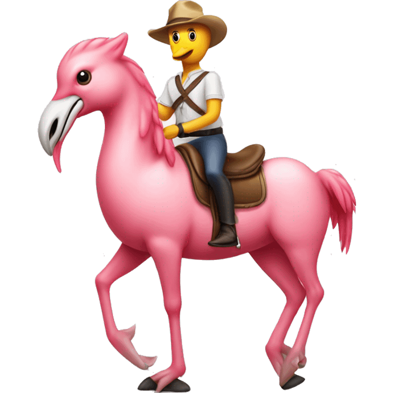 flamingo on a horse emoji