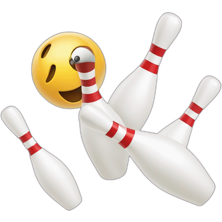 bowling ball is knocking down 3 pins emoji